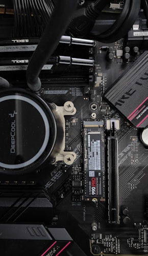 M.2 NVMe SSD installed on a computer motherboard