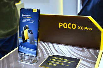 Poco x6 pro smartphone displayed with branding.