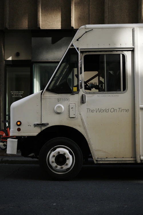 Delivery truck on the road