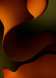 Abstract orange and dark brown flowing shapes