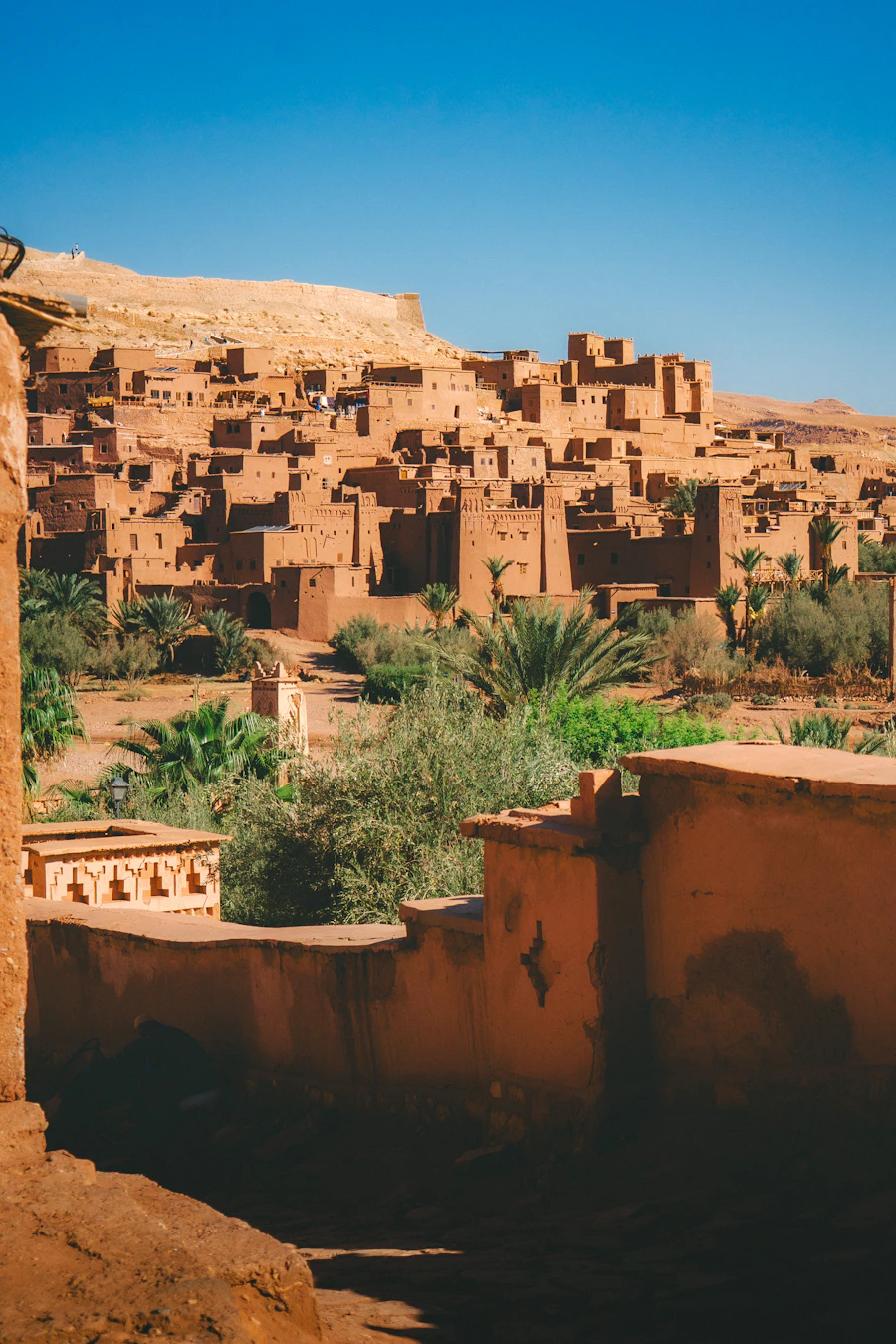 Ancient earthen village nestled on a hillside