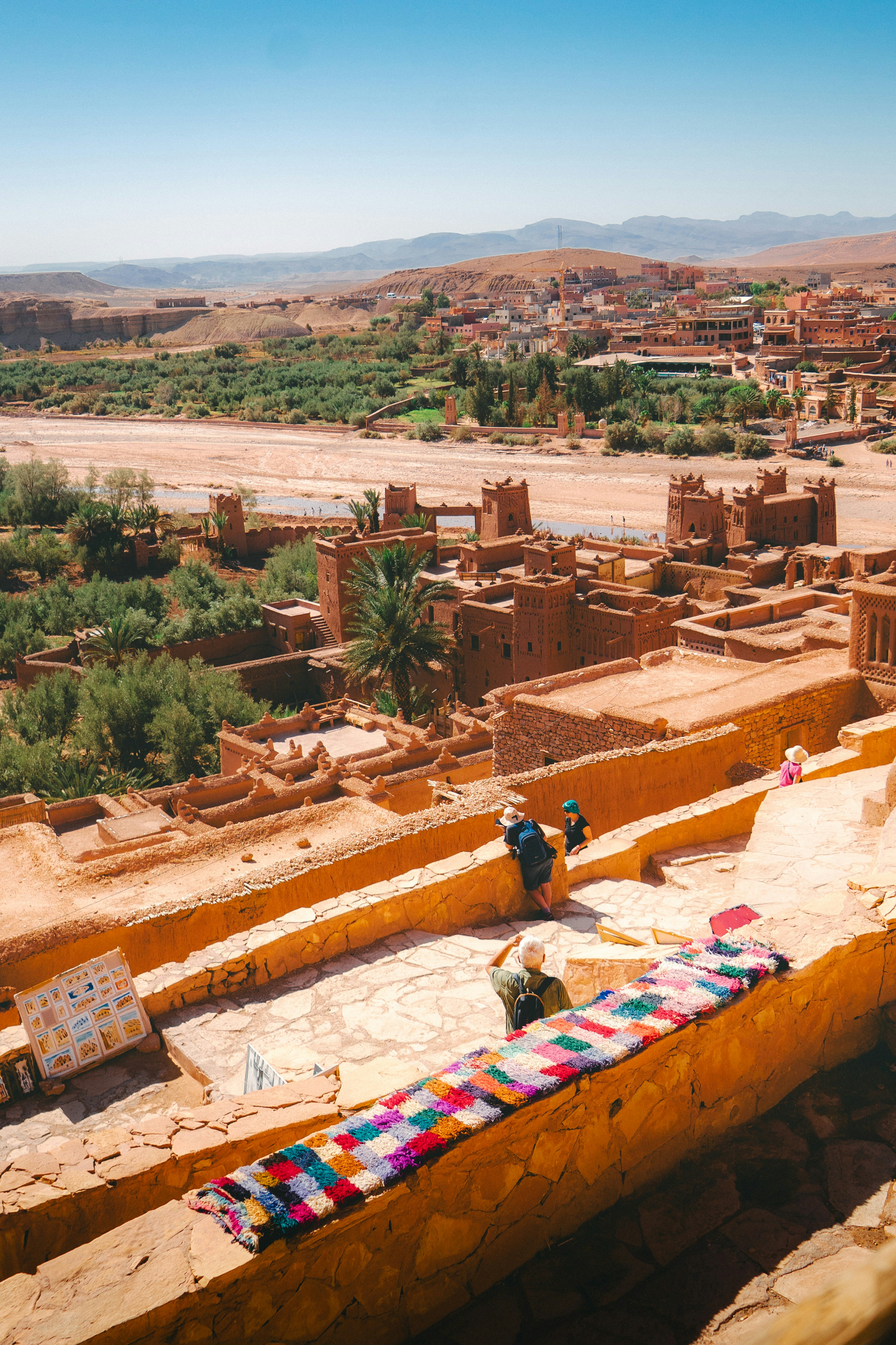 Ancient kasbah village in a desert landscape