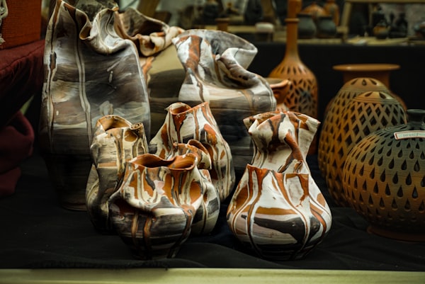Decorative ceramic vases with artistic glazes