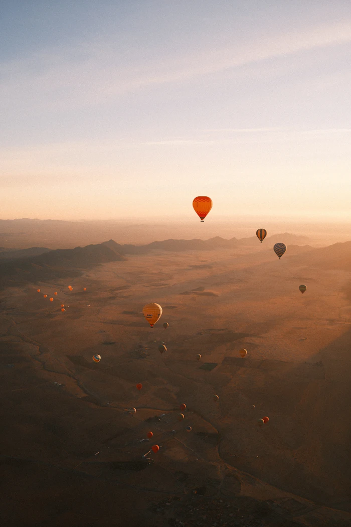 Balloons above the Marrakech landscape
