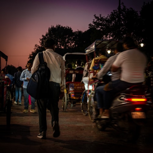 Chandni Chowk Old Delhi at dusk Mughal street