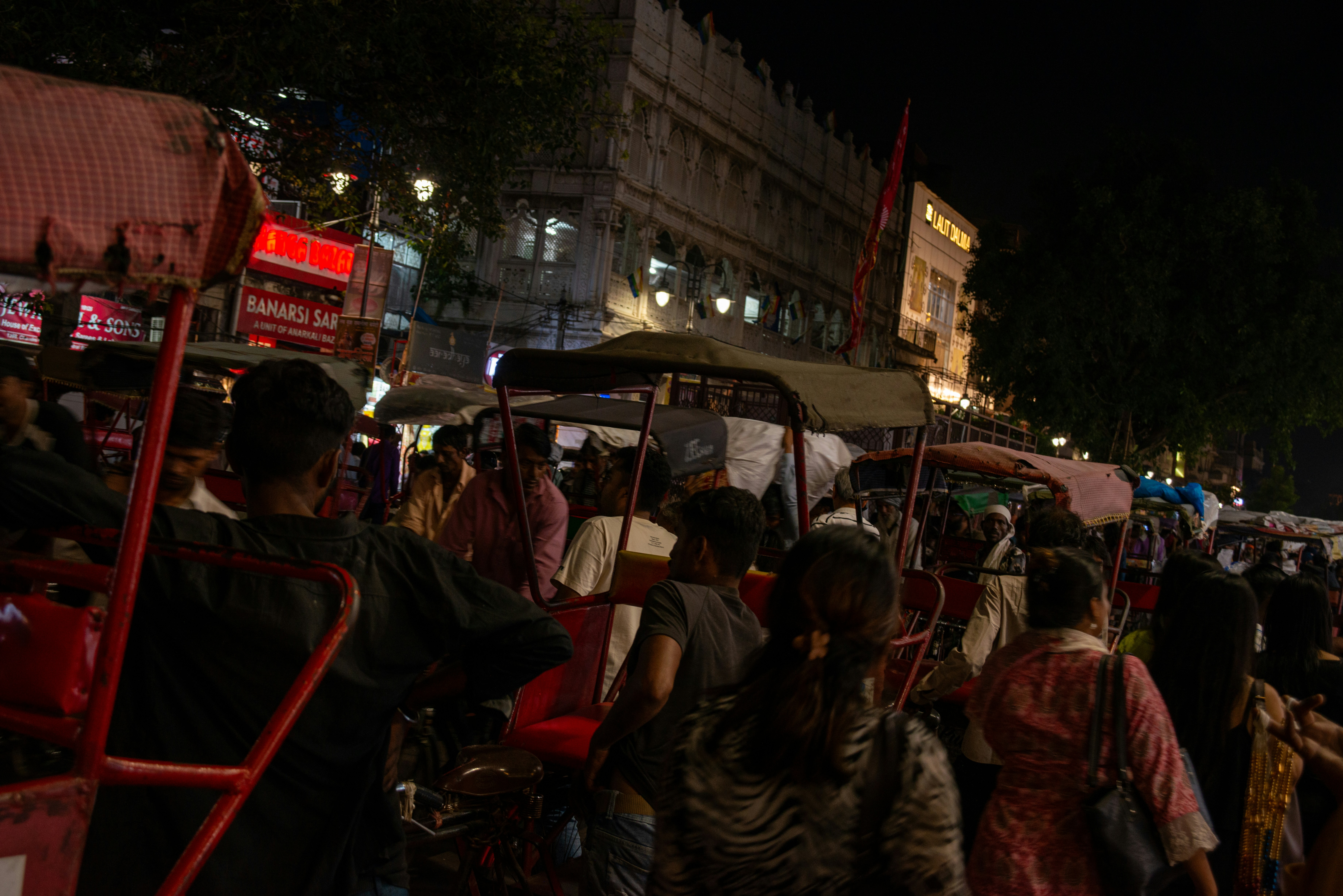Cycle rickshaws in Chandni Chowk street
