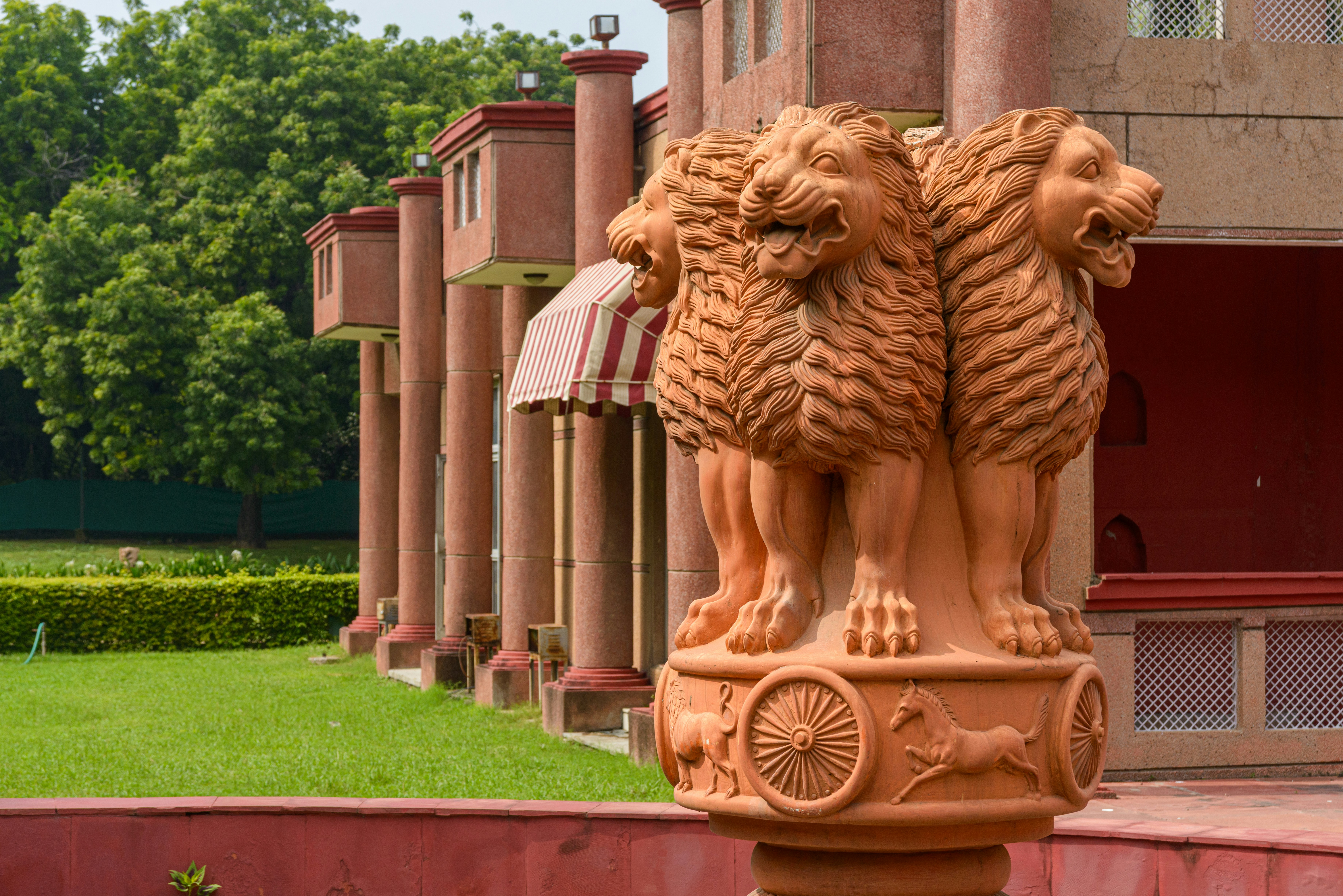 The ashoka pillar with four lions