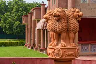 The ashoka pillar with four lions