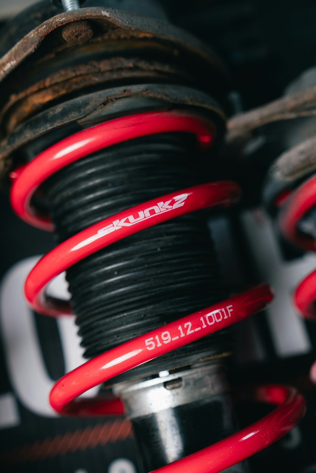 Öhlins Road & Track gold-bodied coilover assembly