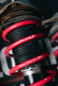 Öhlins Road & Track gold-bodied coilover assembly