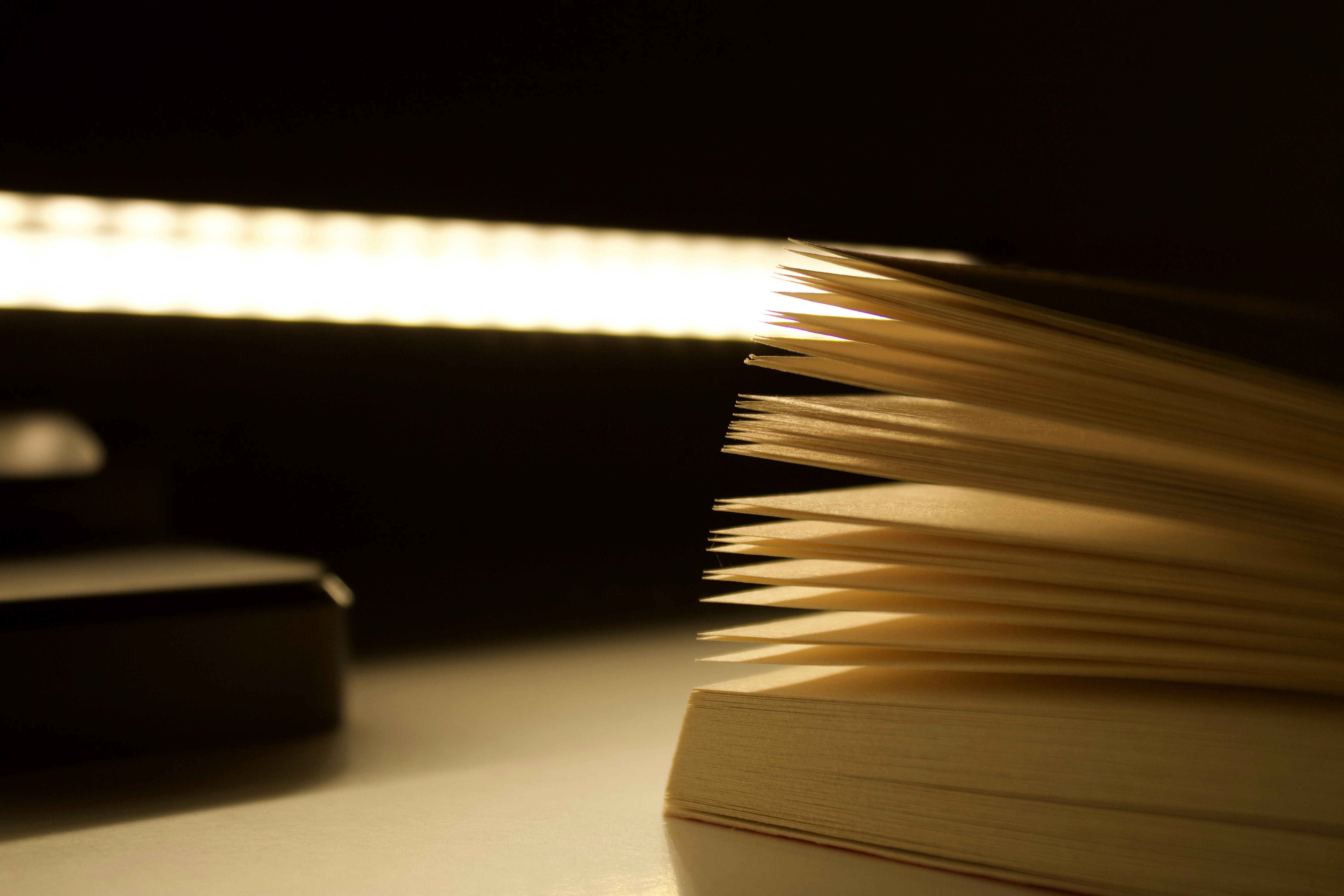 Open book with illuminated pages