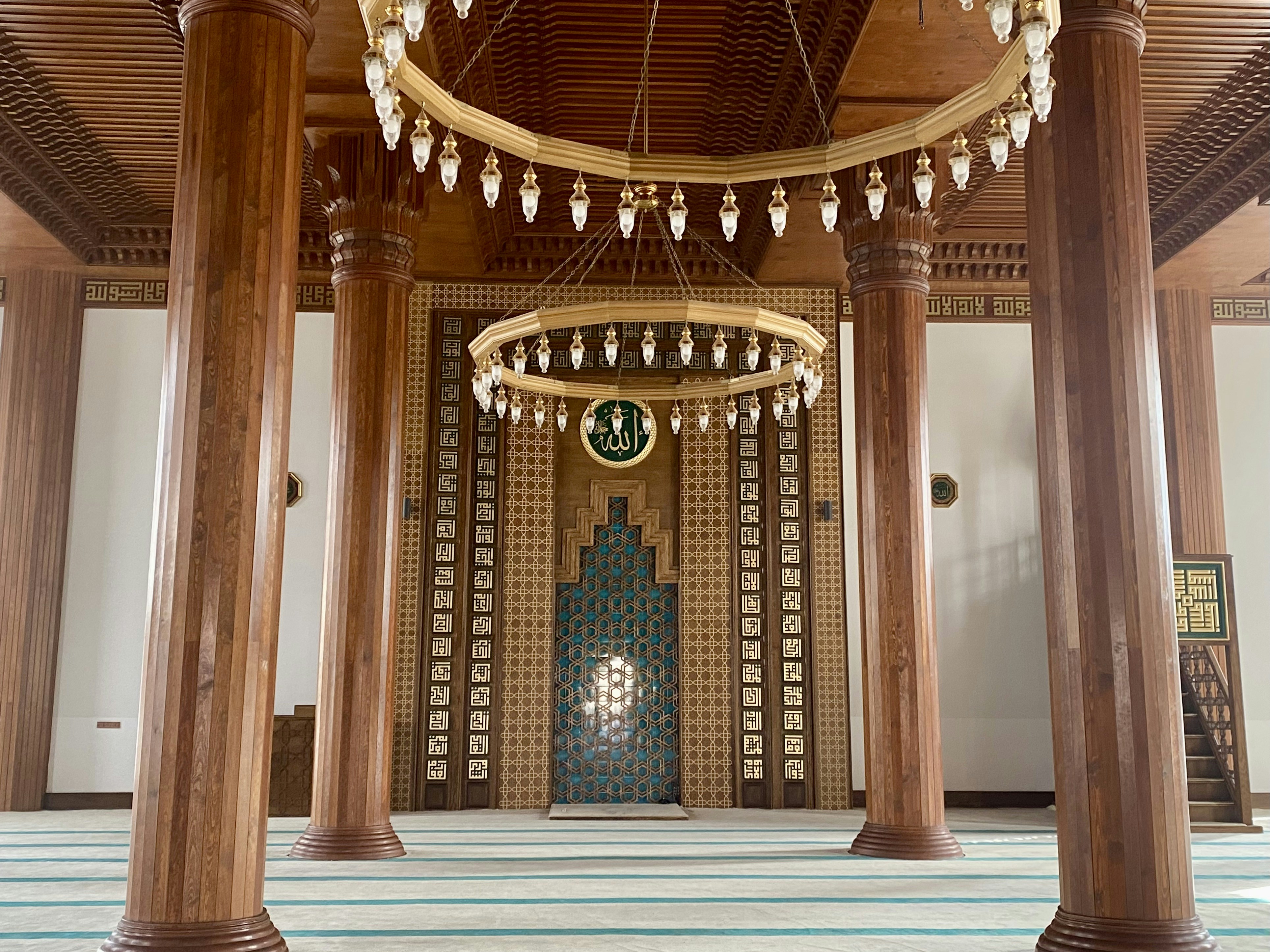 Mosque with wooden pillars