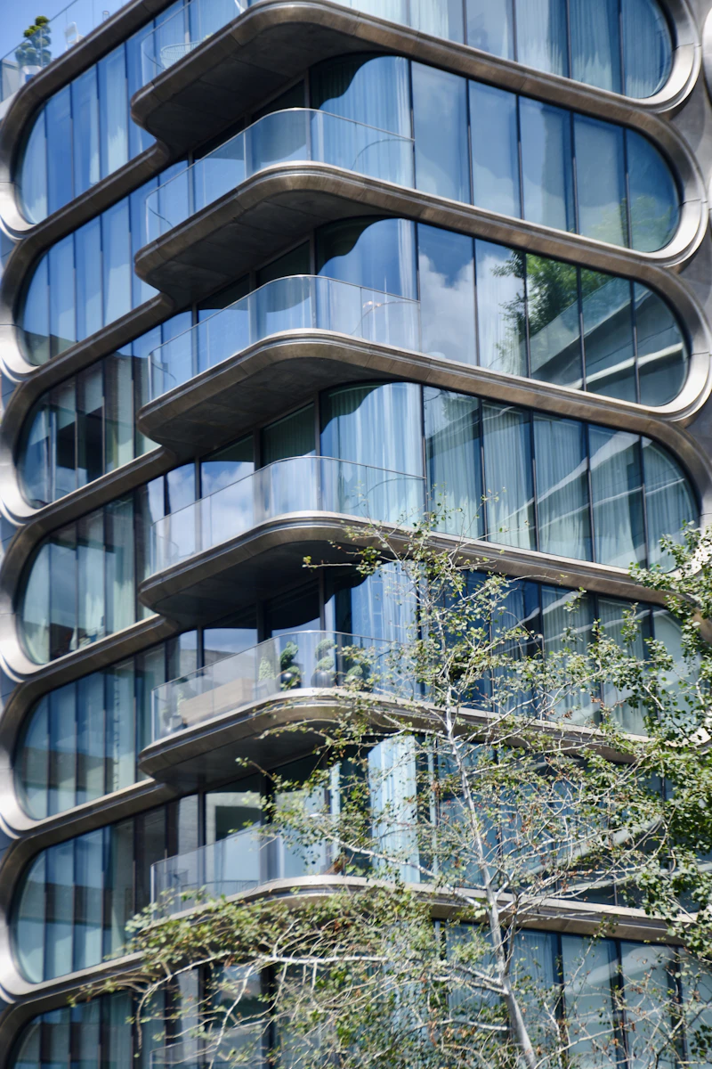 Modern glass residential building