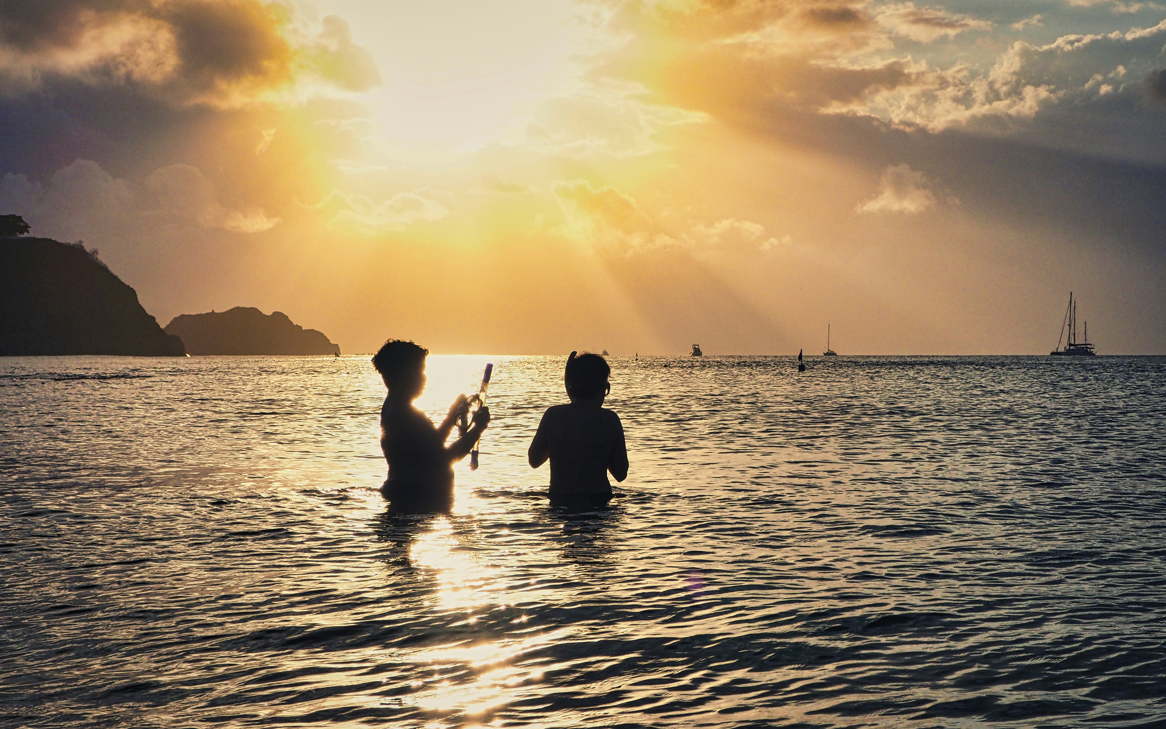 family snorkeling
