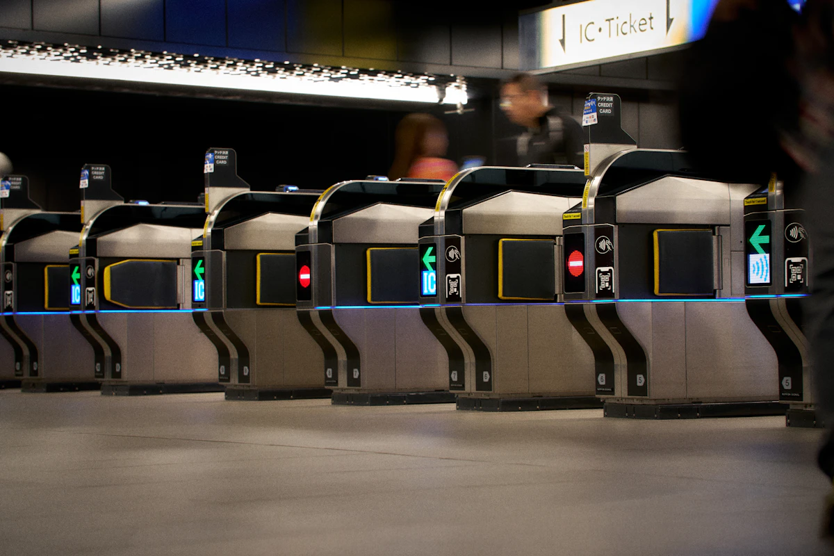 IC card ticket gates at Yumeshima Station in Osaka