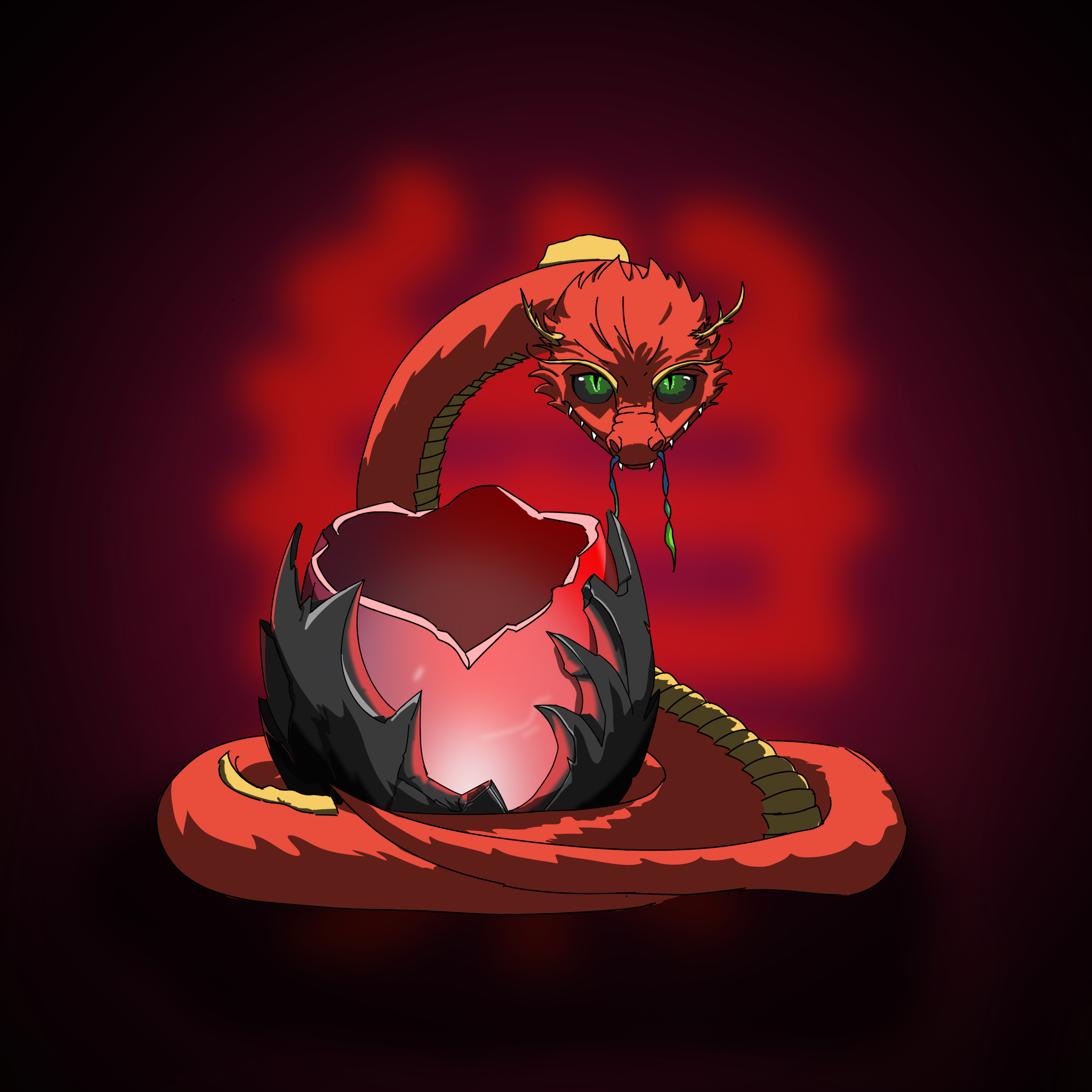 A common dragon avatar with jade-like scales.