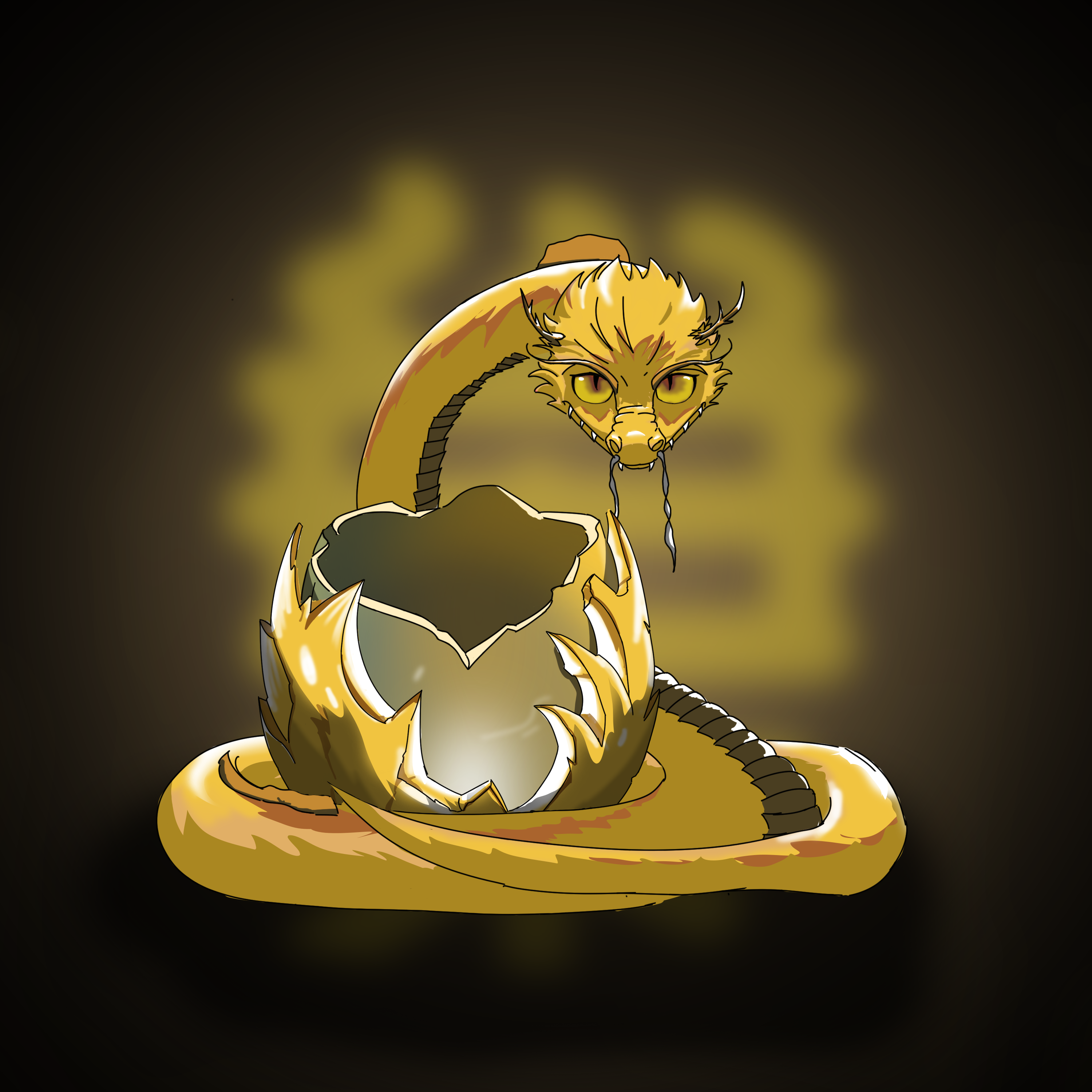 A rare dragon avatar with onyx-like features.