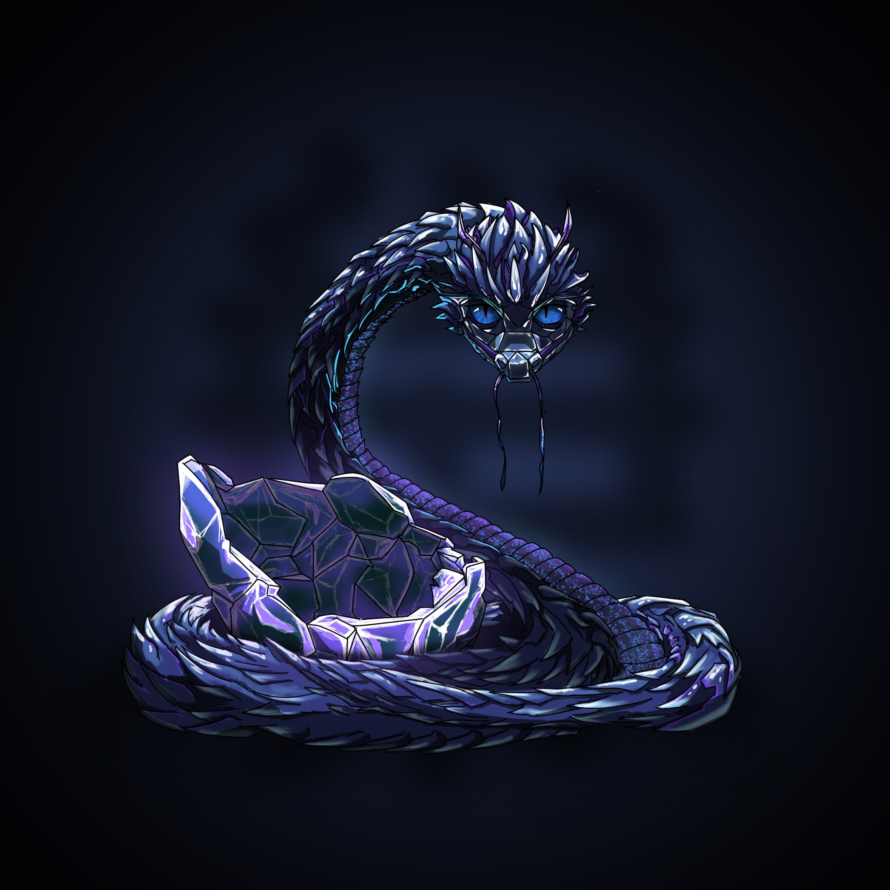 An epic dragon avatar made of shimmering void.