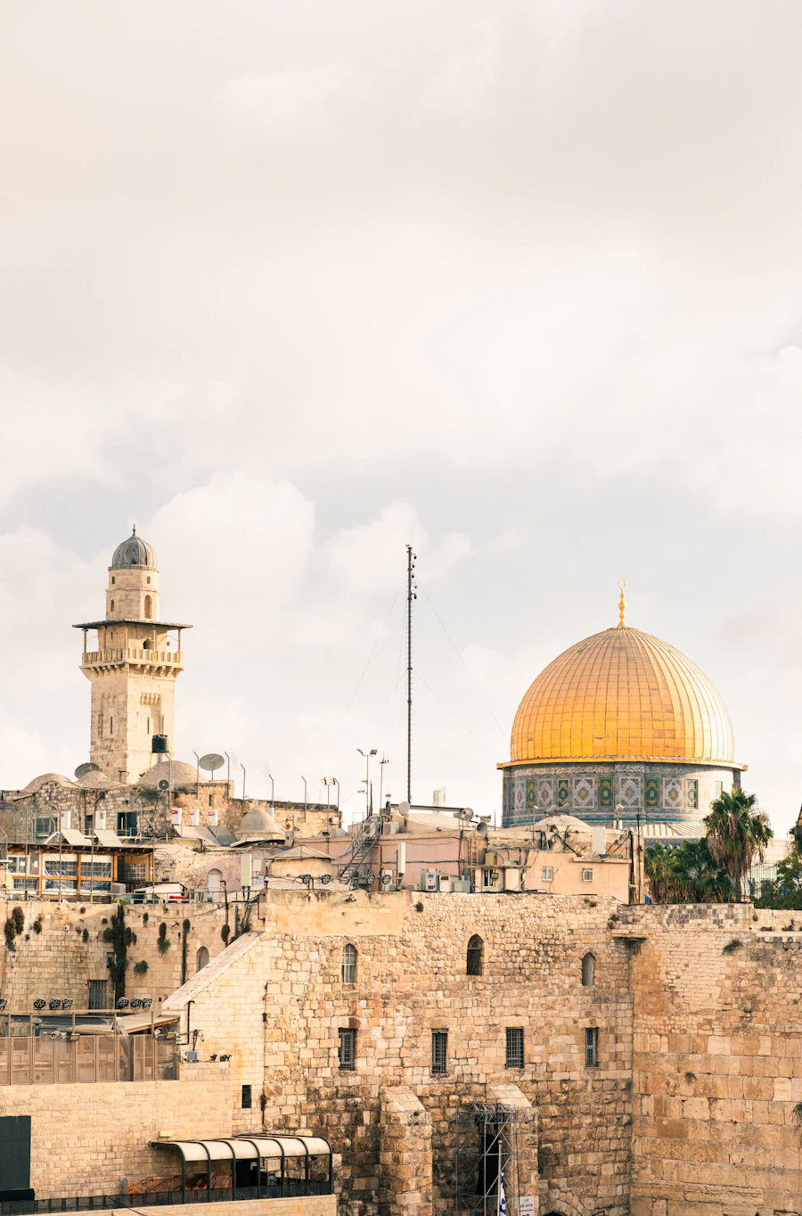 The Dome of the Rock and Western Wall in Jerusalem's old city