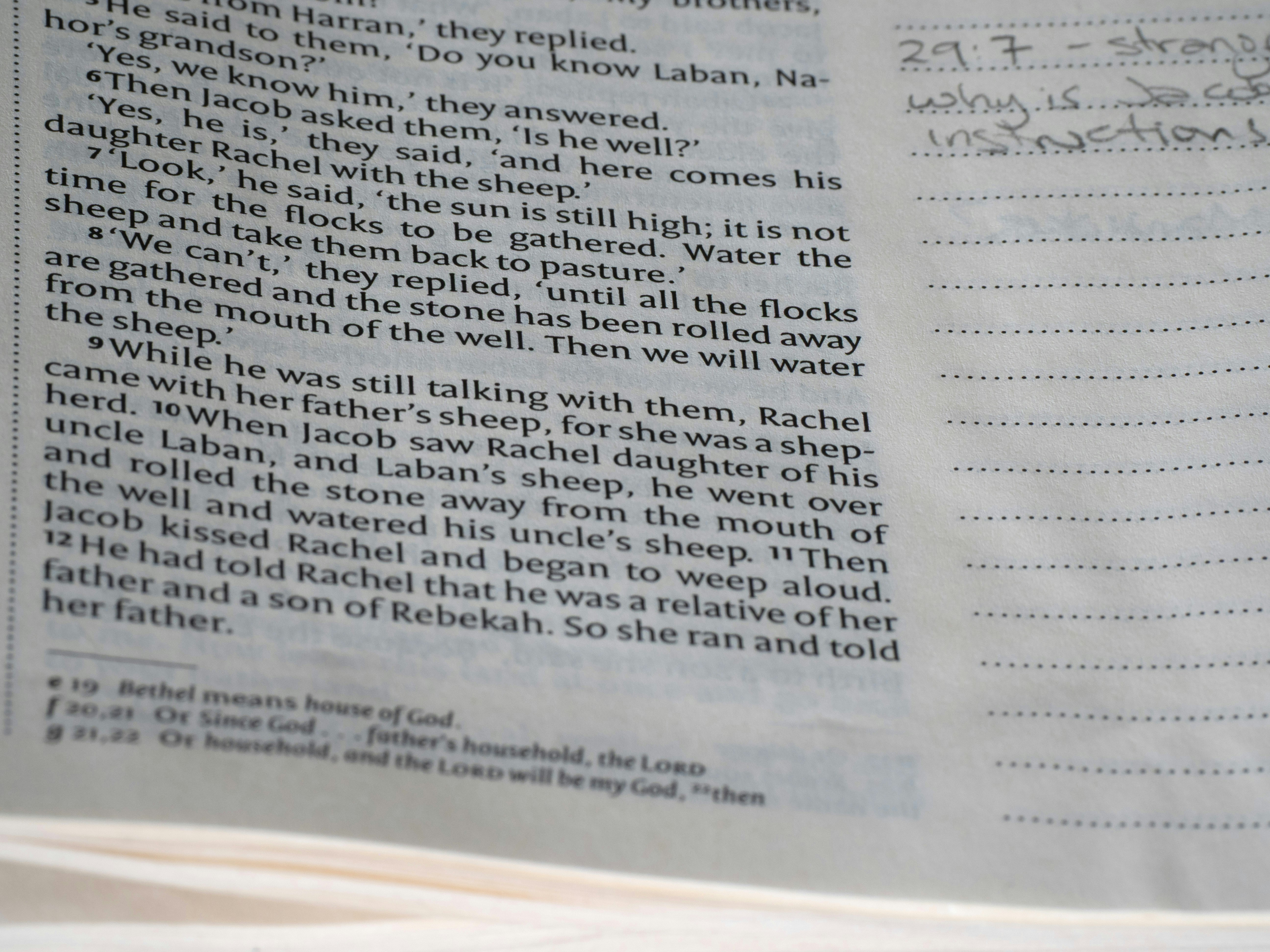 Close-up of an open book with text.