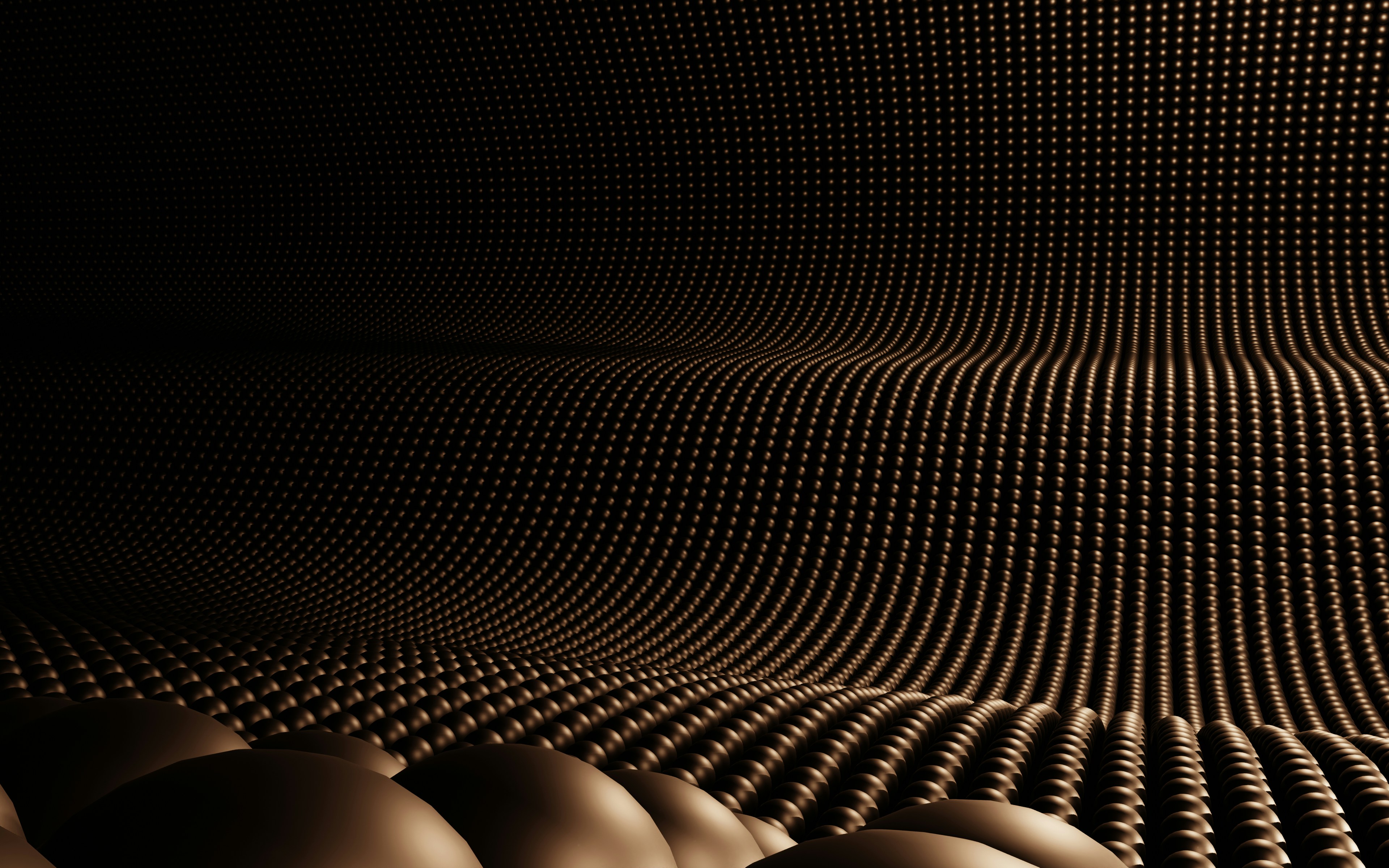 Golden metallic spheres grid