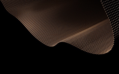 Wavy metallic surface on black background