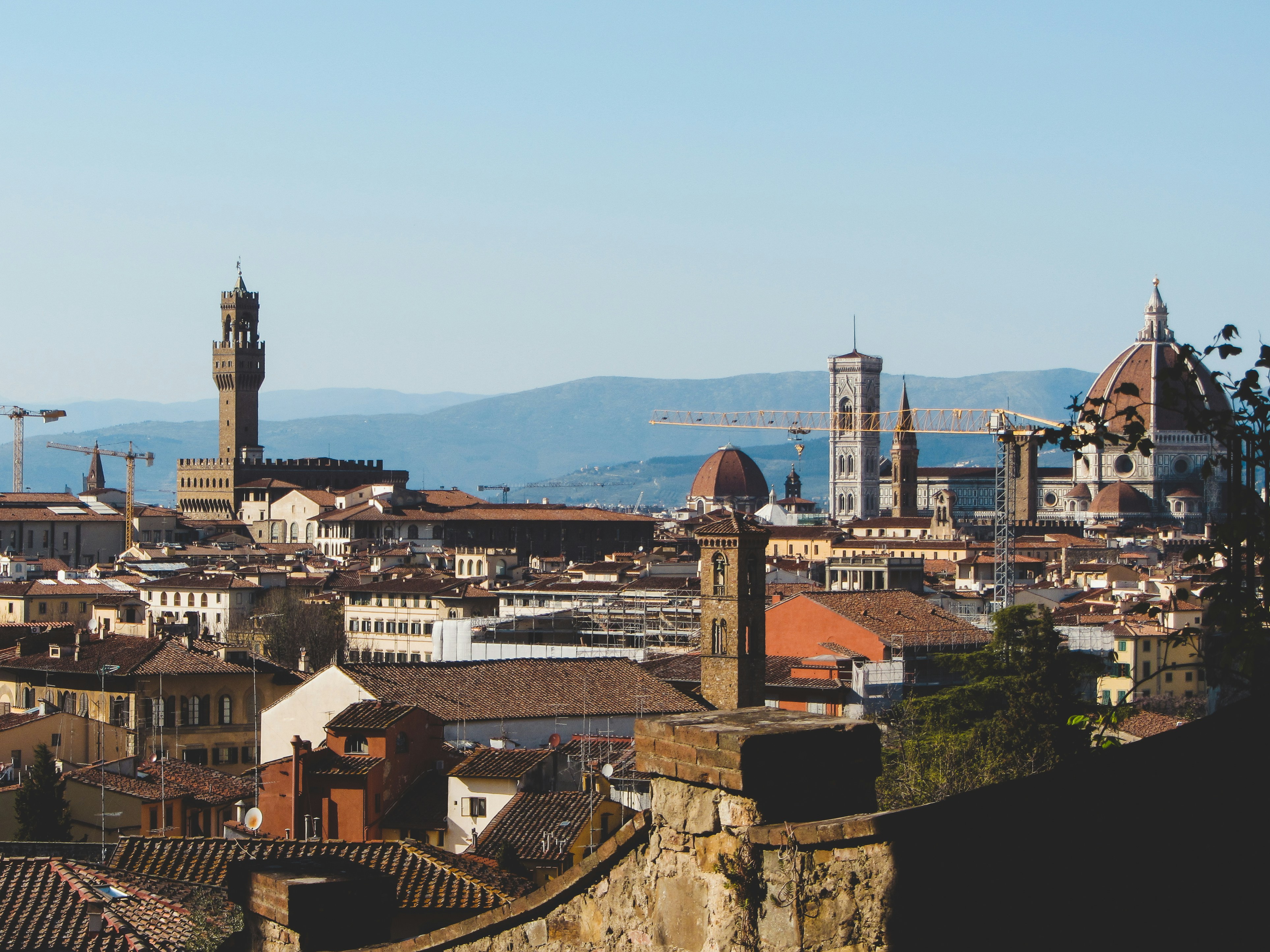 Panoramic view of florence cityscape with historic buildings