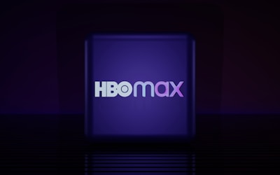 Hbo max logo on a purple background