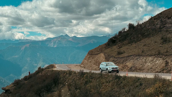 SUV on a mountain road