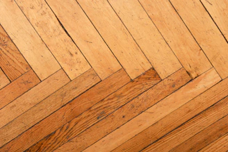 Wooden floor with herringbone pattern