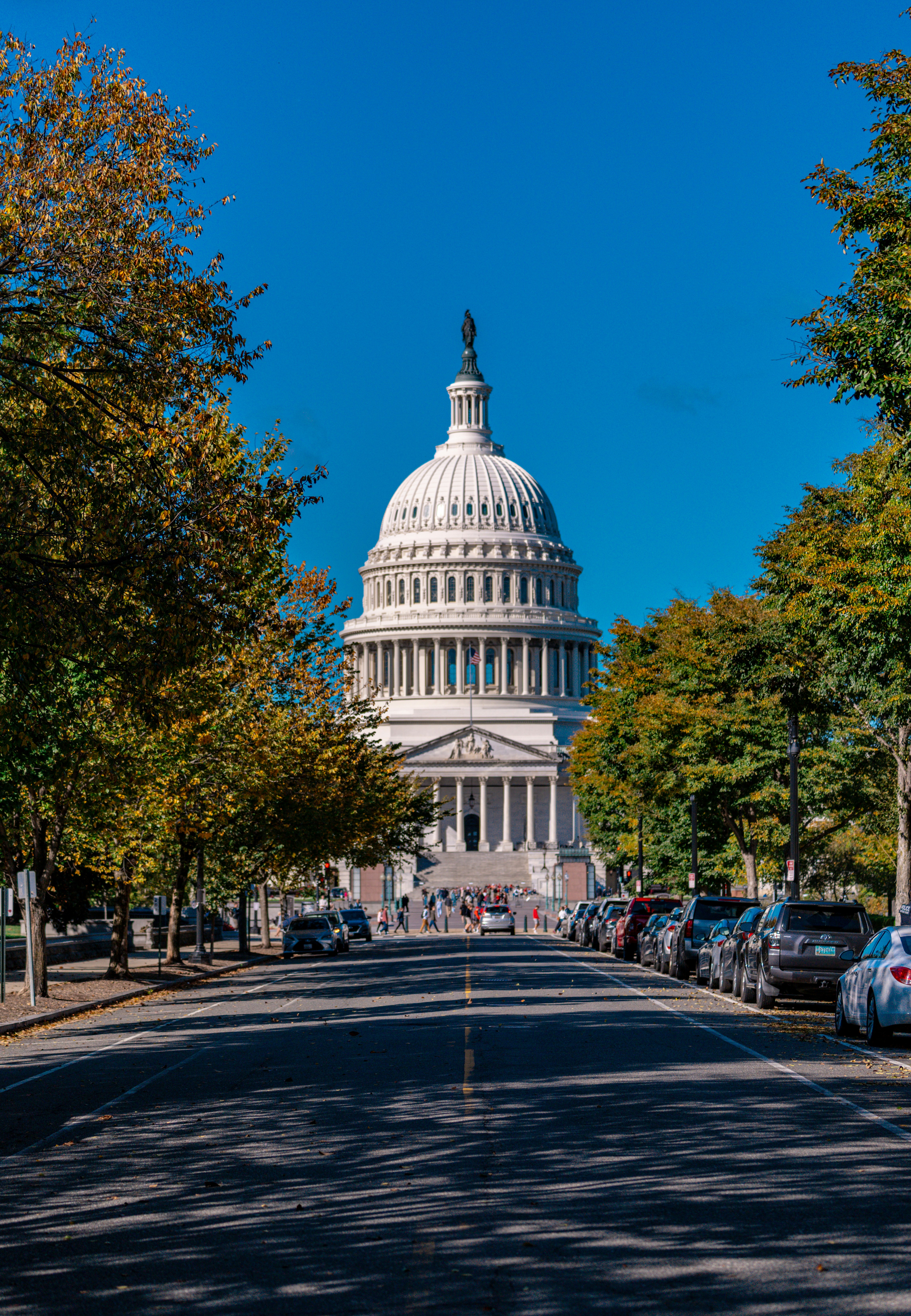 The united states capitol building on a clear day.