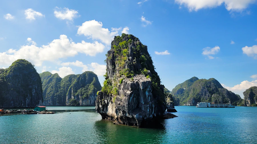 Limestone karsts and islands in Halong Bay, Vietnam