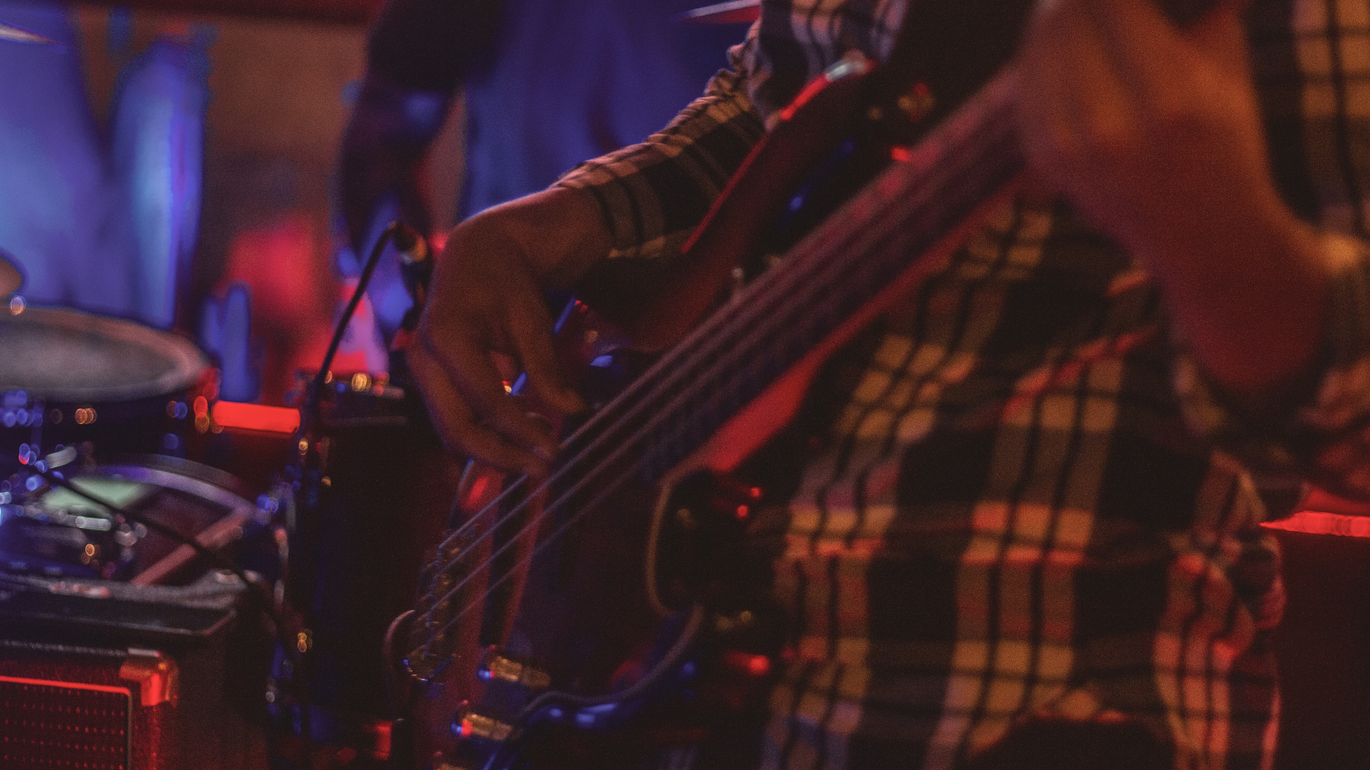 Bass guitarist performing