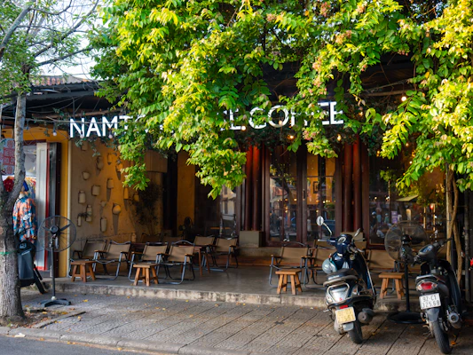 Outdoor cafe with local atmosphere