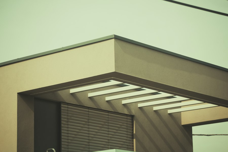 Slatted pergola-style awning over a modern Cape Town home