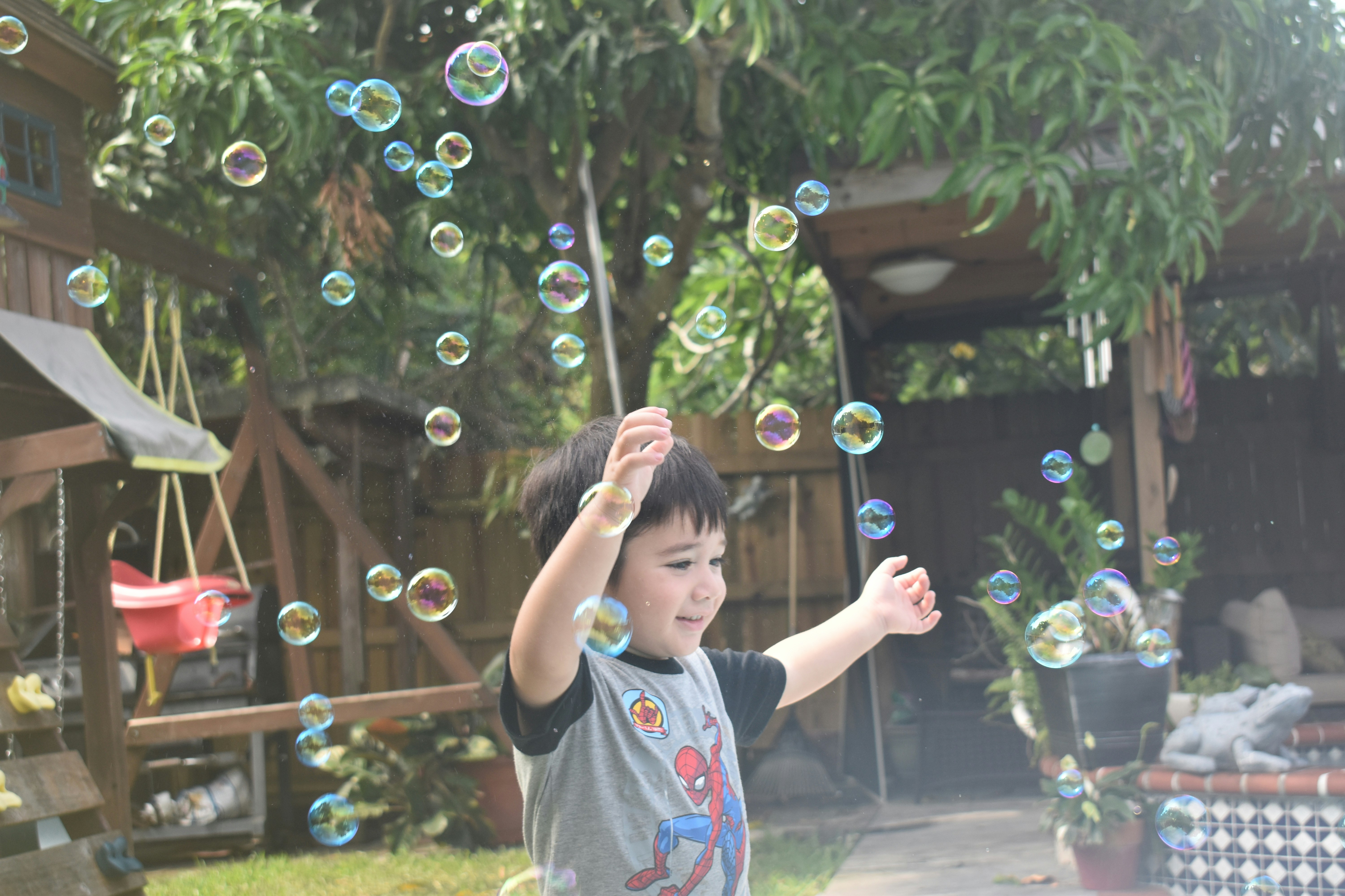 A child happily playing outside - cbt for pandas
