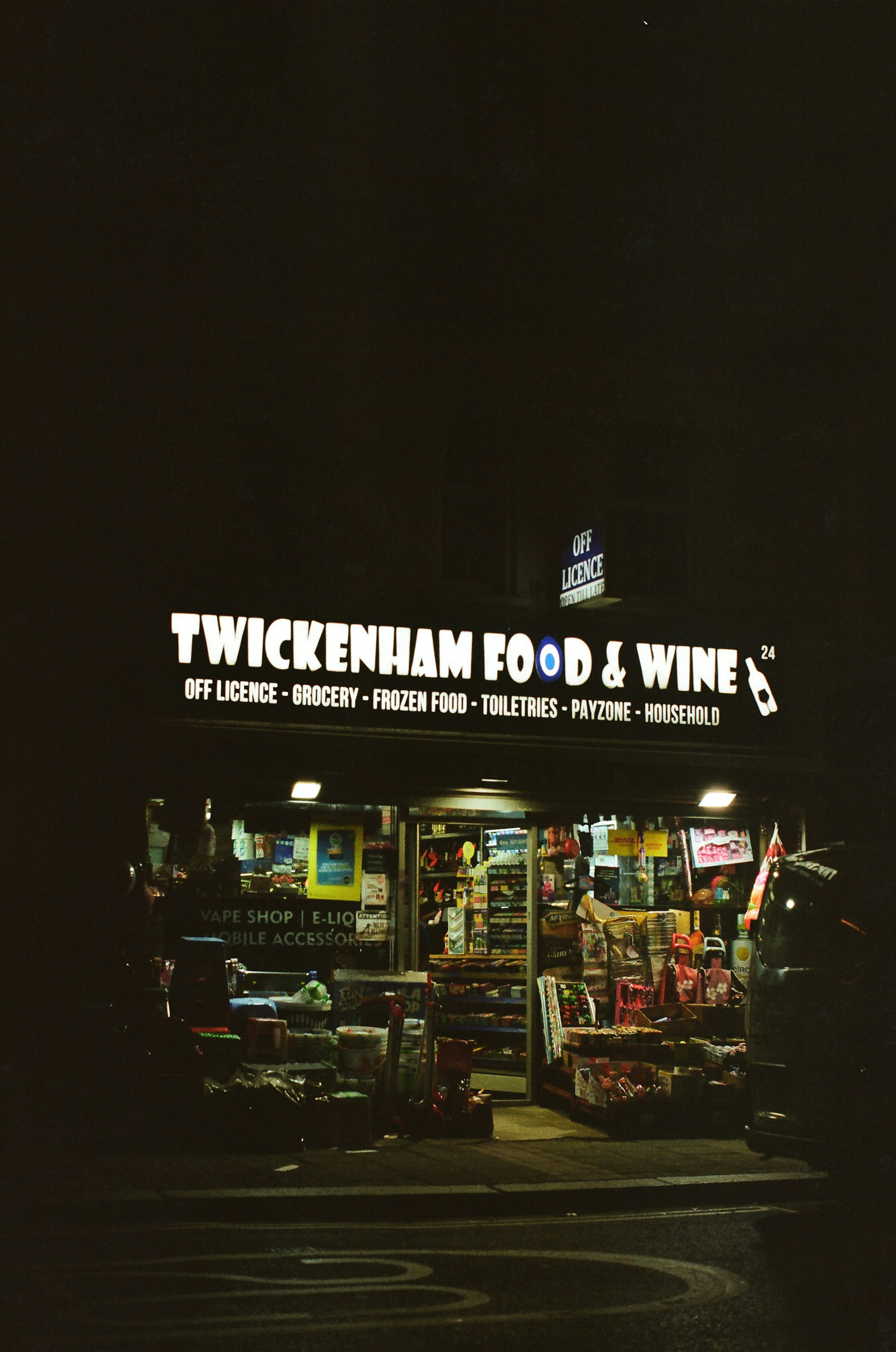 Twickenham food & wine store at night