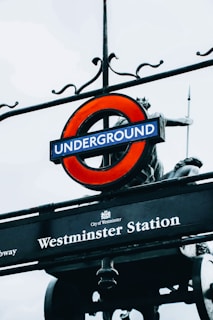 Westminster station london underground sign