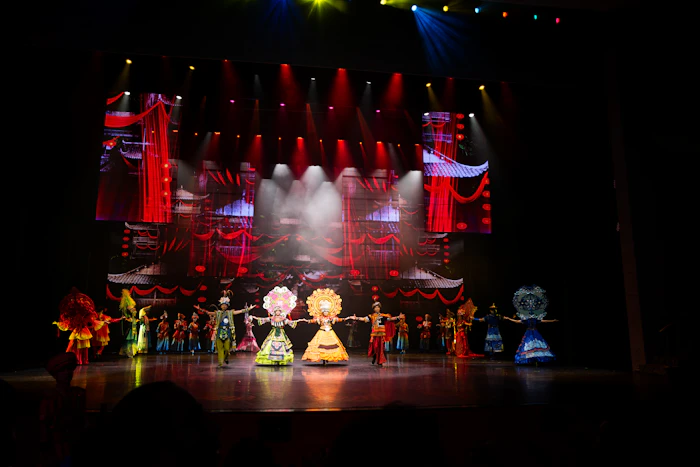 Children dressed as Pandavas performing a Mahabharata skit