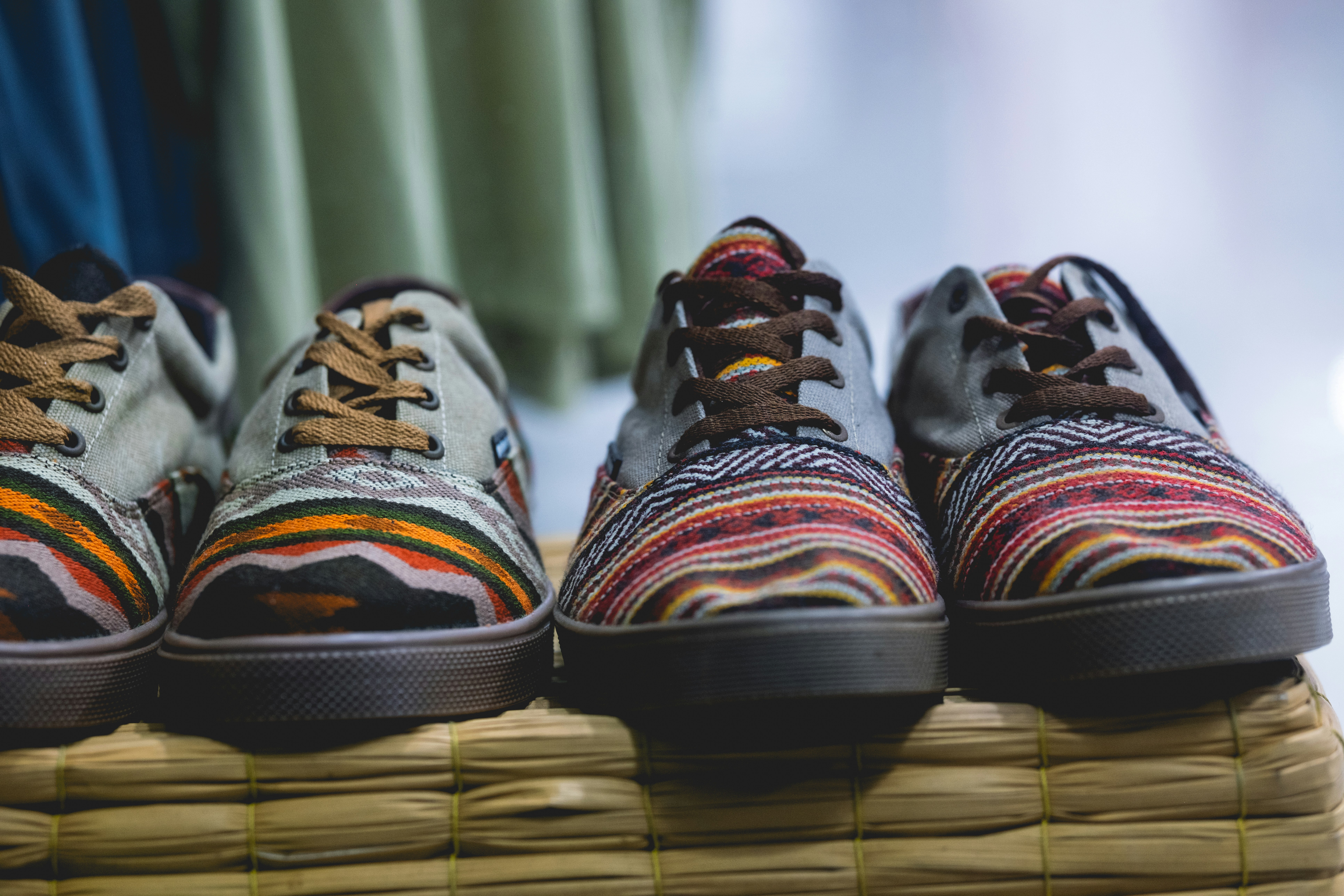 Bohemian-inspired sneakers with handwoven patterns