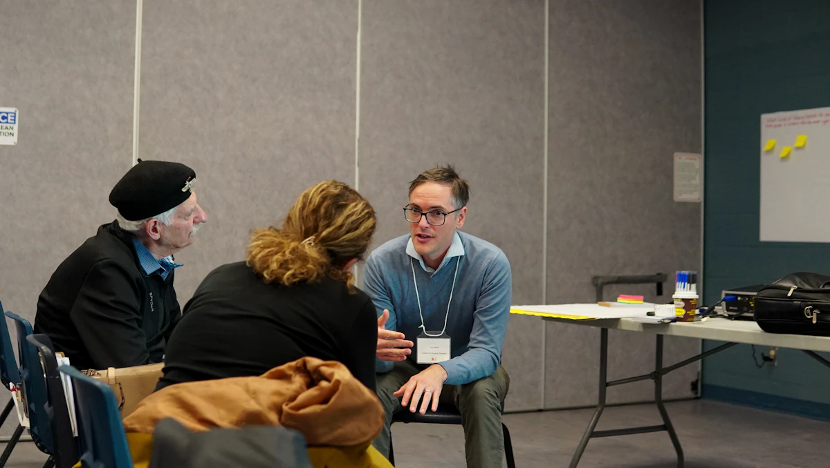 A small team in discussion