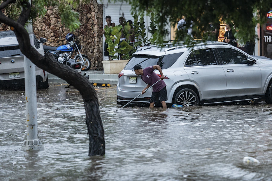 Cleanup response after a flooded street