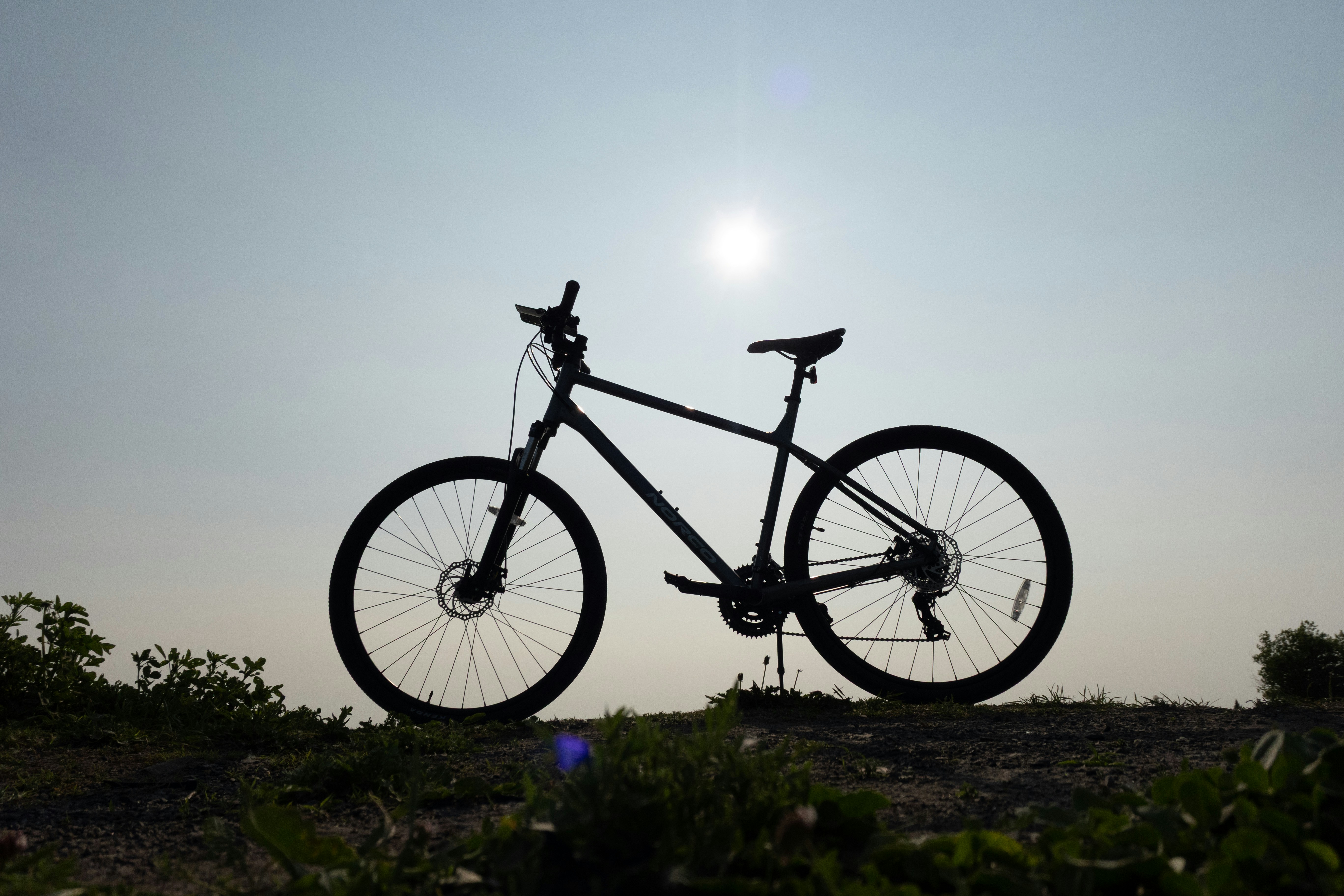 Active lifestyle silhouette at sunrise