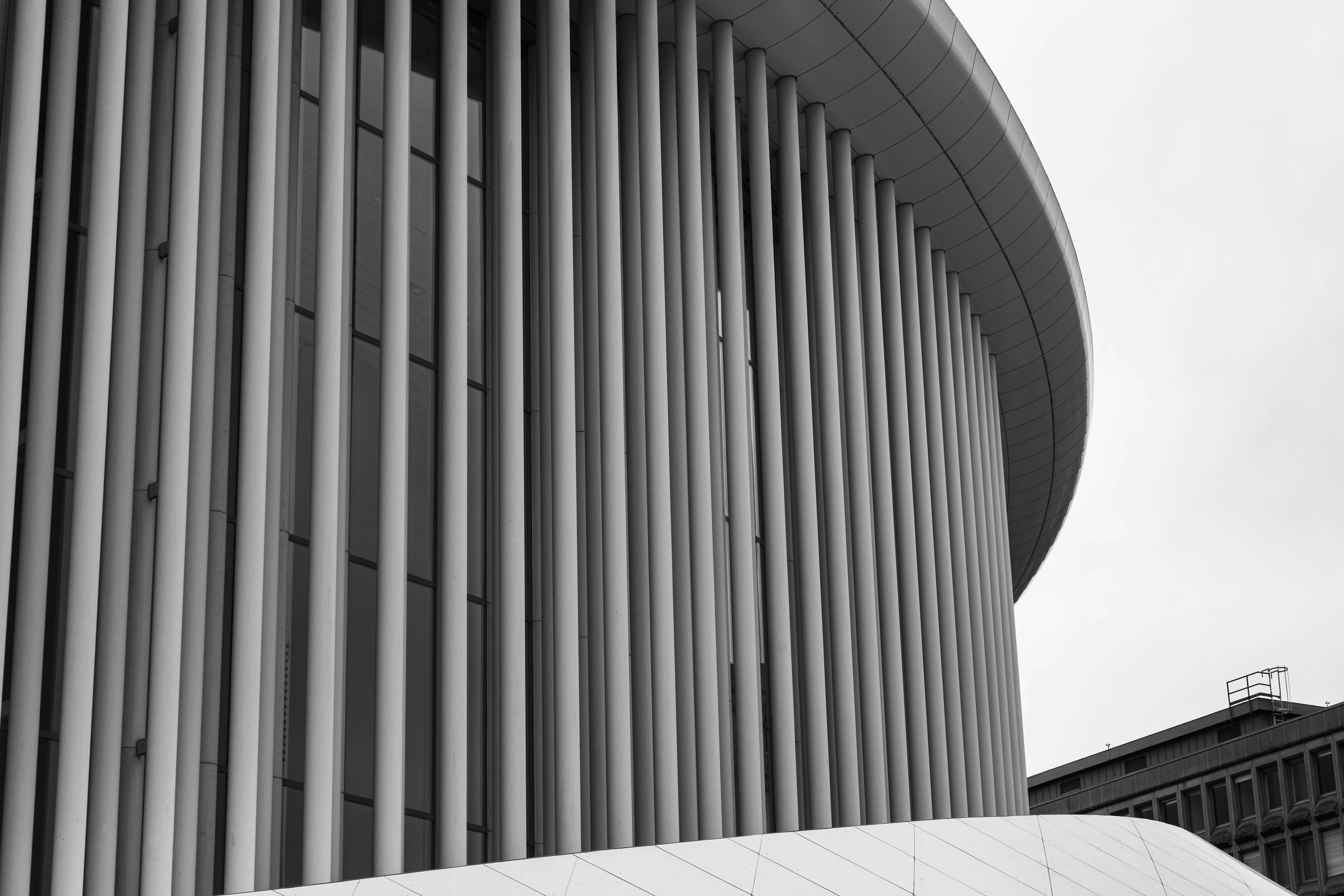 Modern building with vertical facade elements