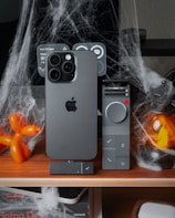 Smartphone and controller with halloween decorations