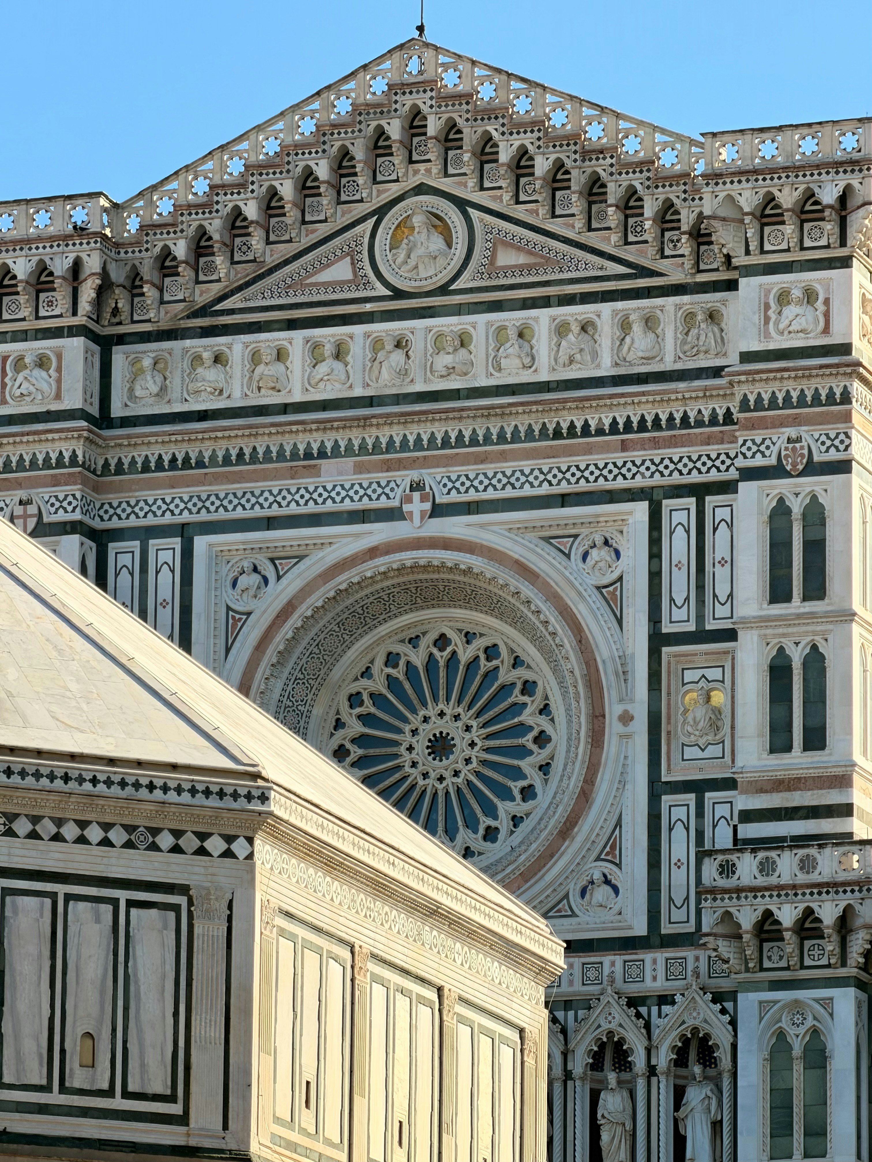 Intricate facade of a historic italian cathedral