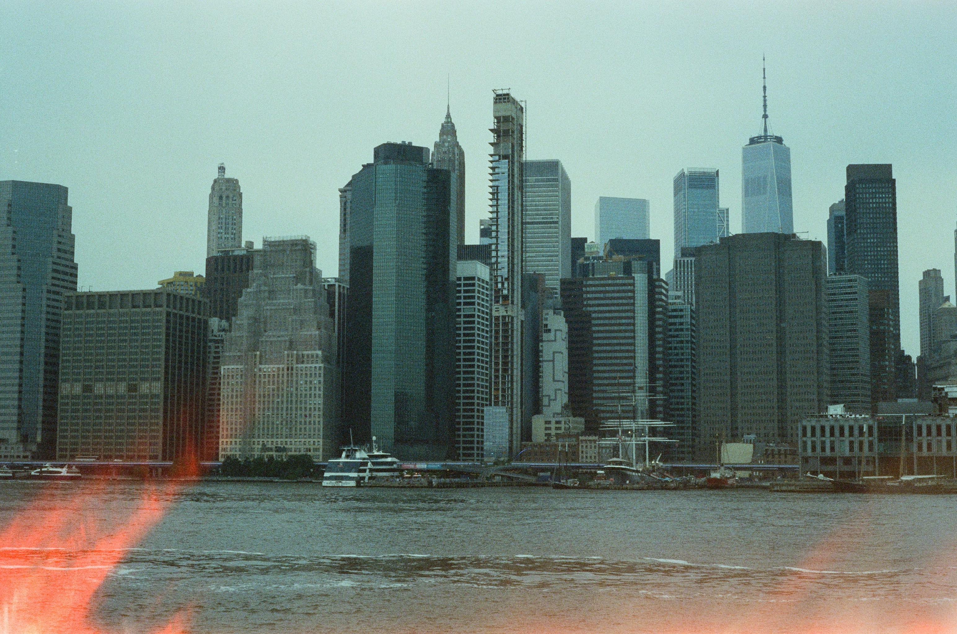 New york city skyline across the water
