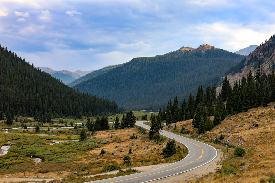 Mountain road to Telluride Colorado