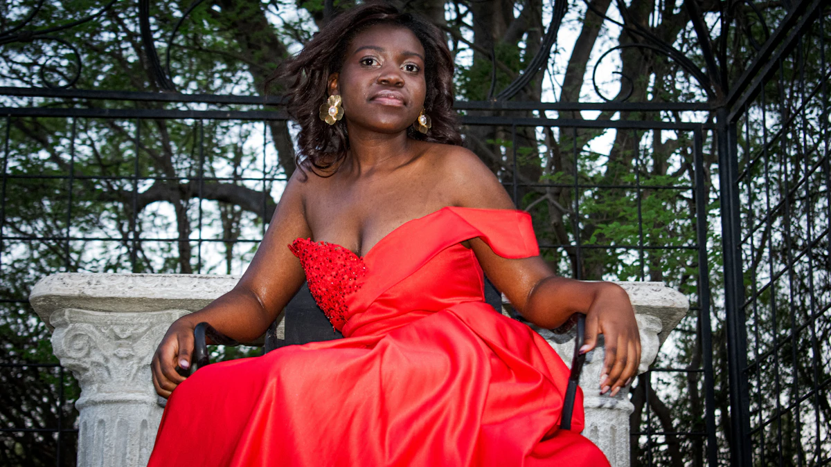 Crimson Silk Evening Gown alternate view