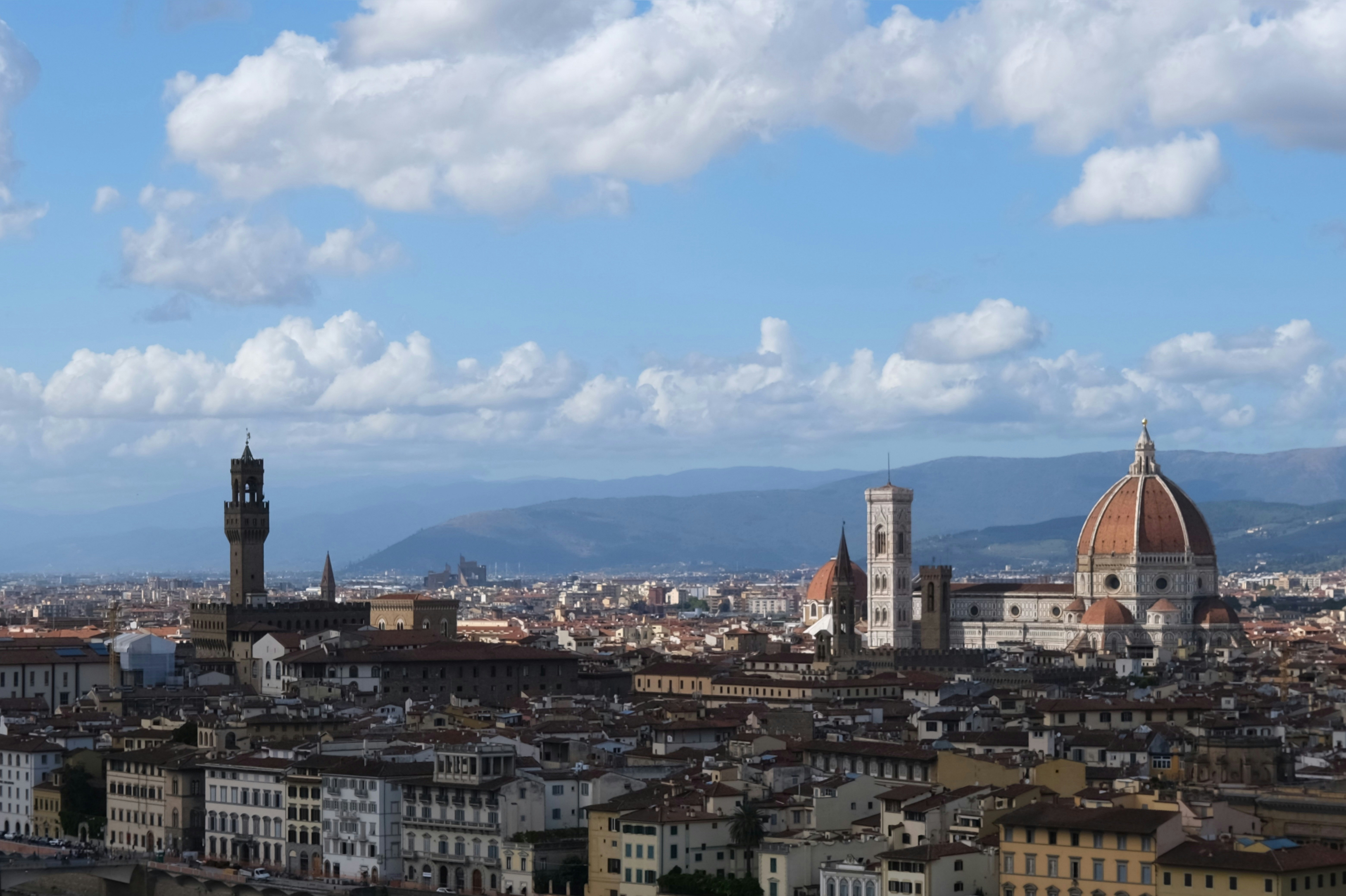 florence cityscape with duomo and palazzo vecchio